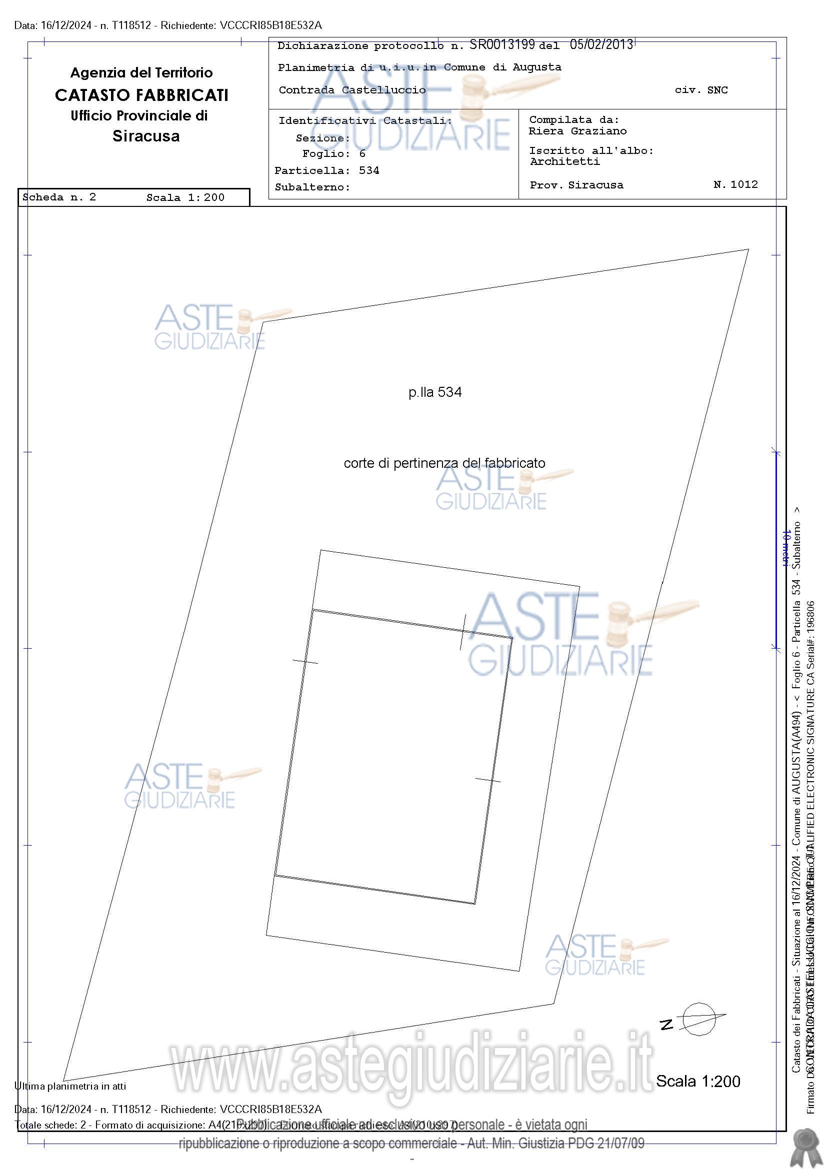 Planimetria del bene