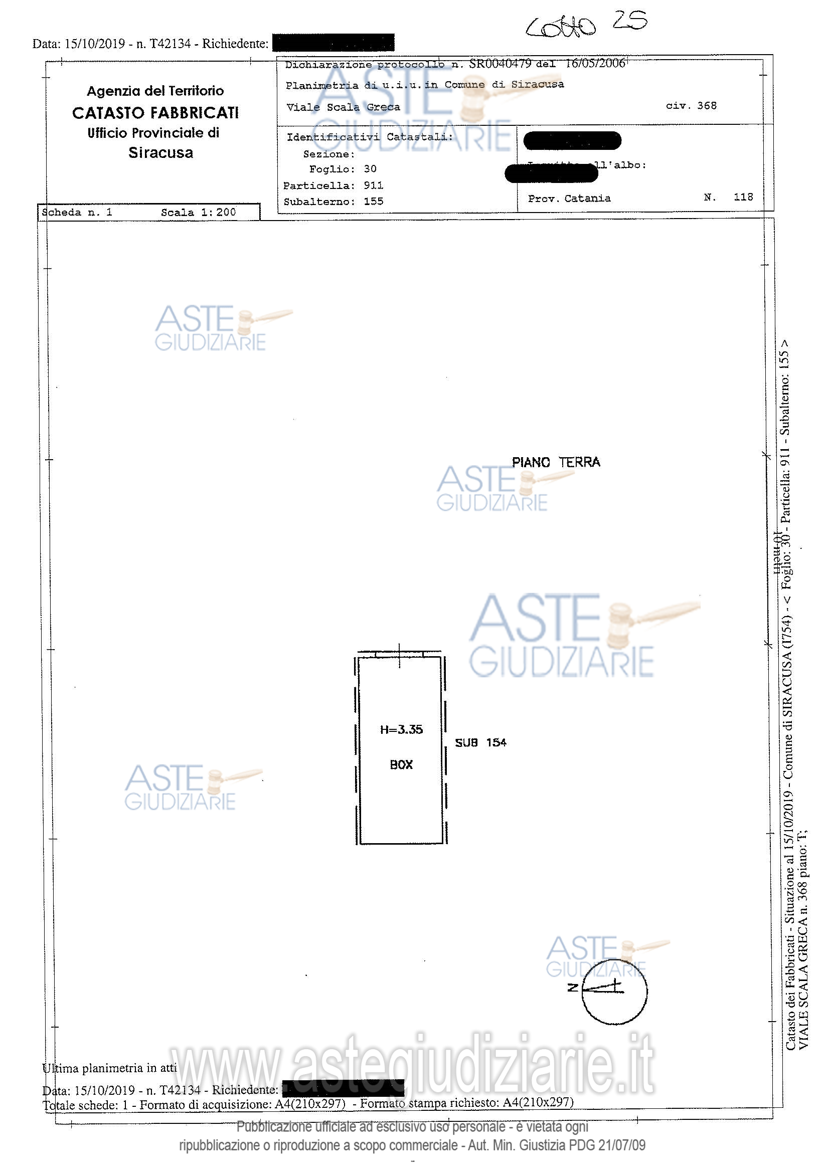 Planimetria del bene