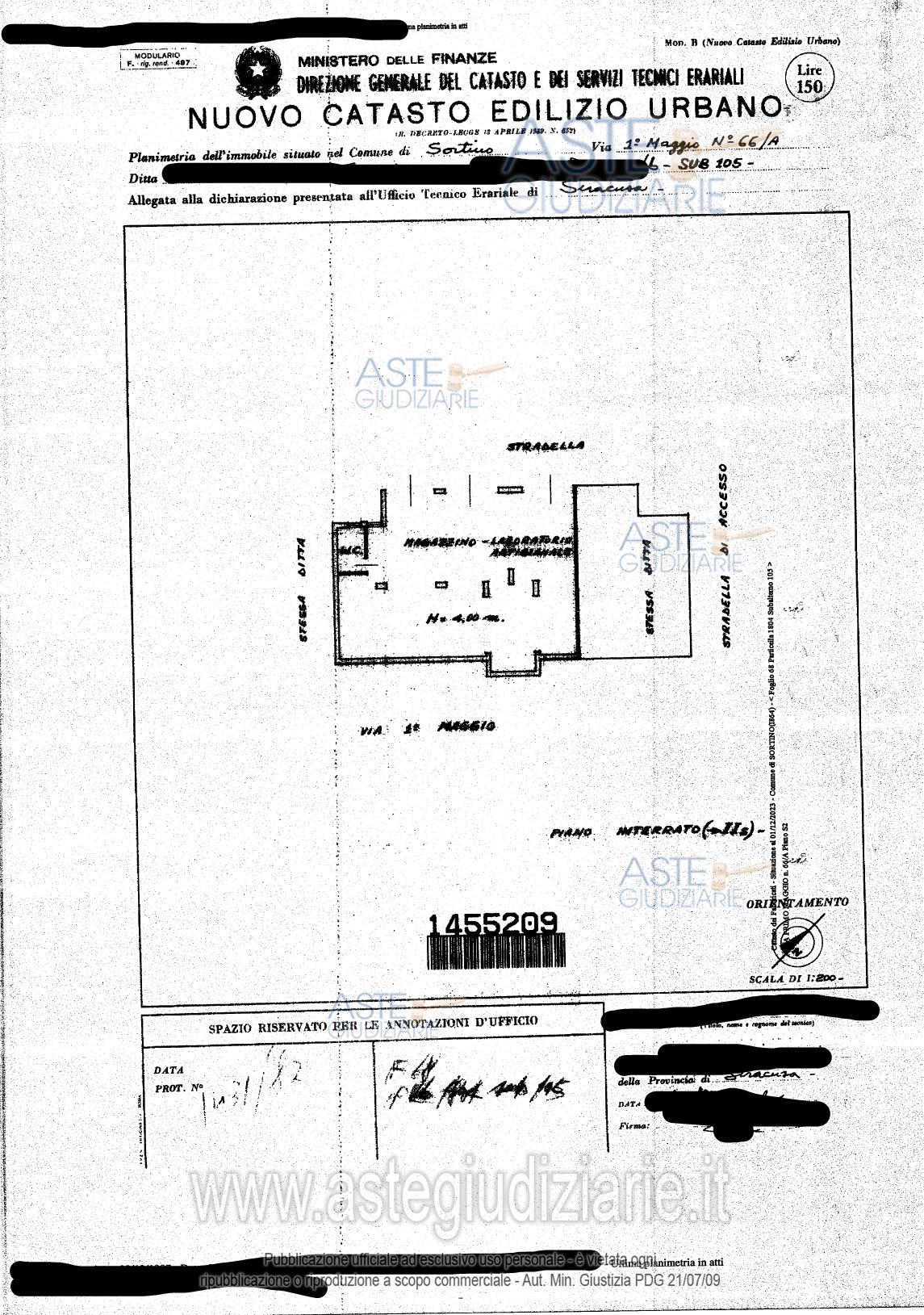 Planimetria del bene