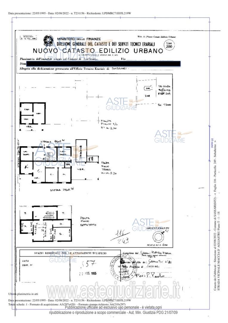 Planimetria del bene