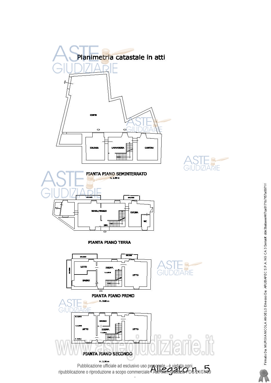 Planimetria del bene