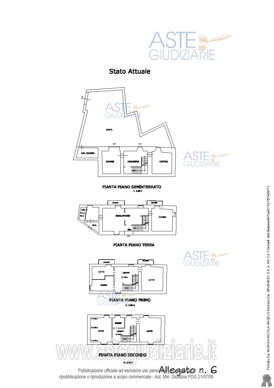 Planimetria del bene