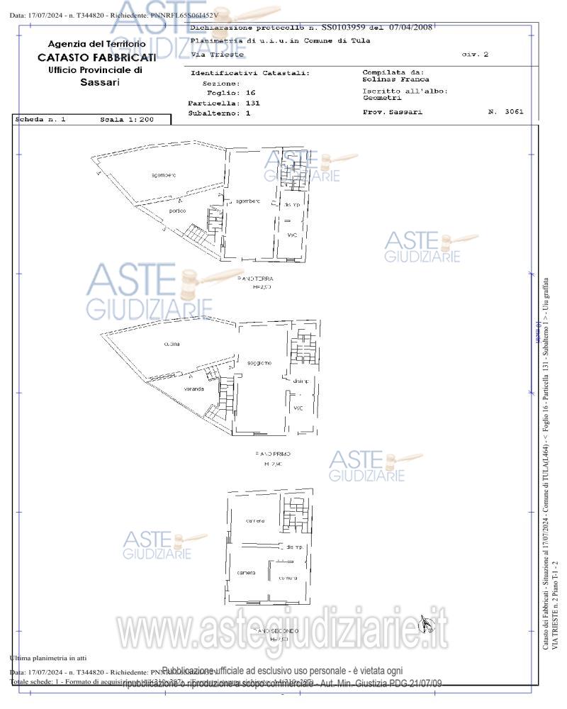 Planimetria del bene