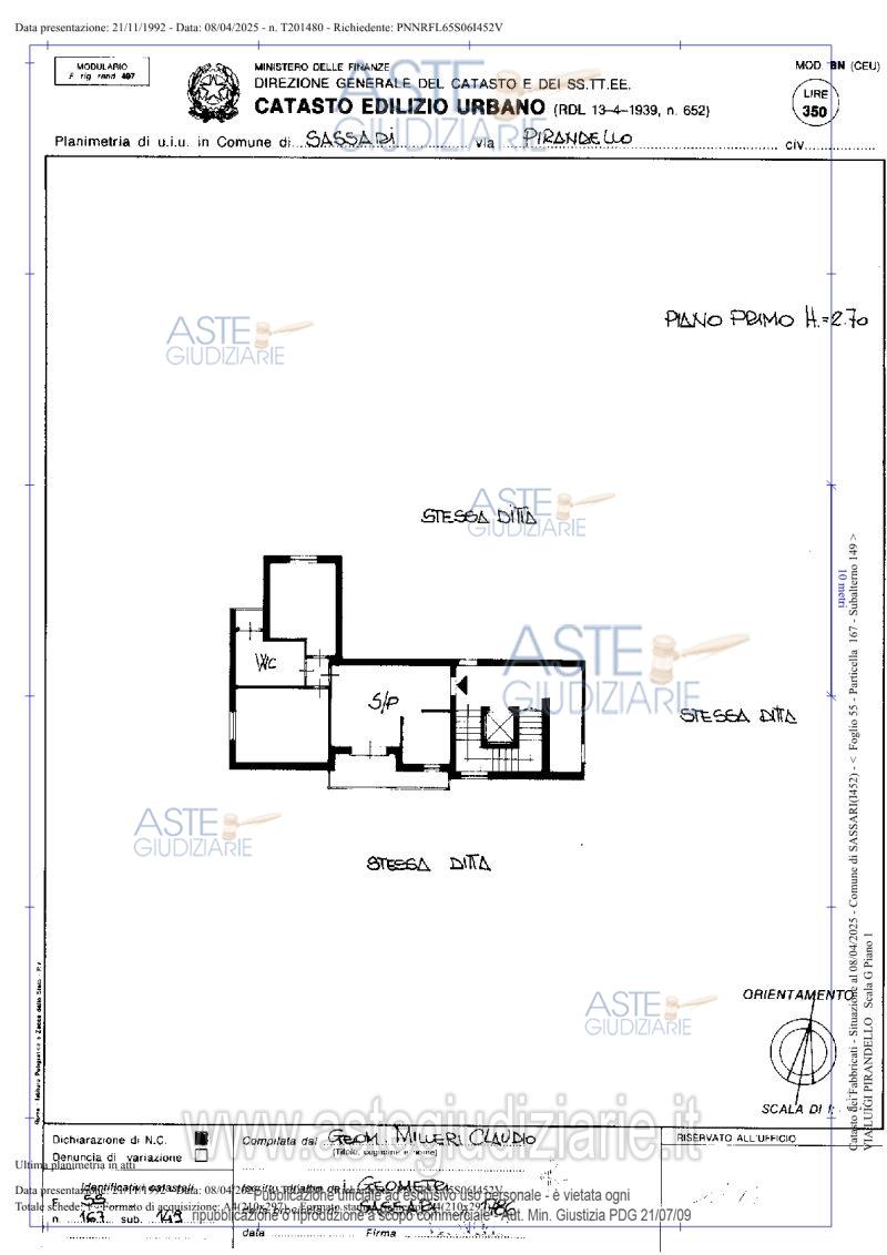 Planimetria del bene