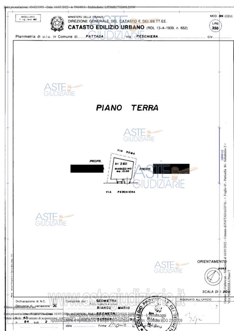 Planimetria del bene