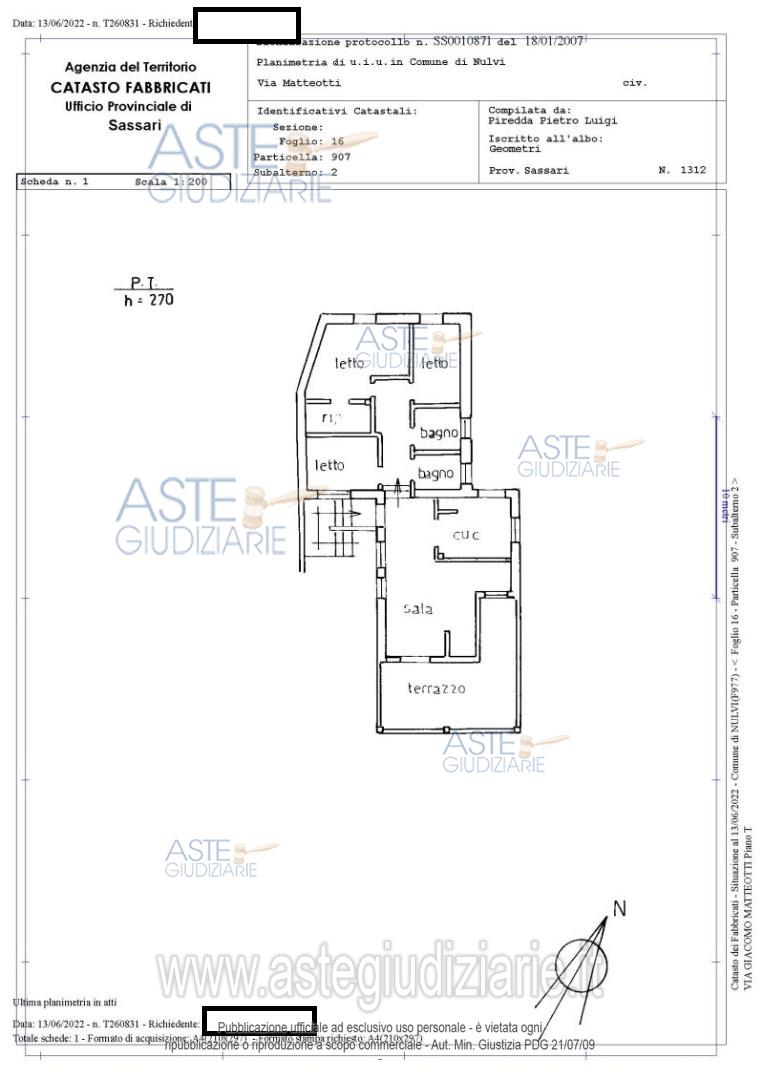 Planimetria del bene