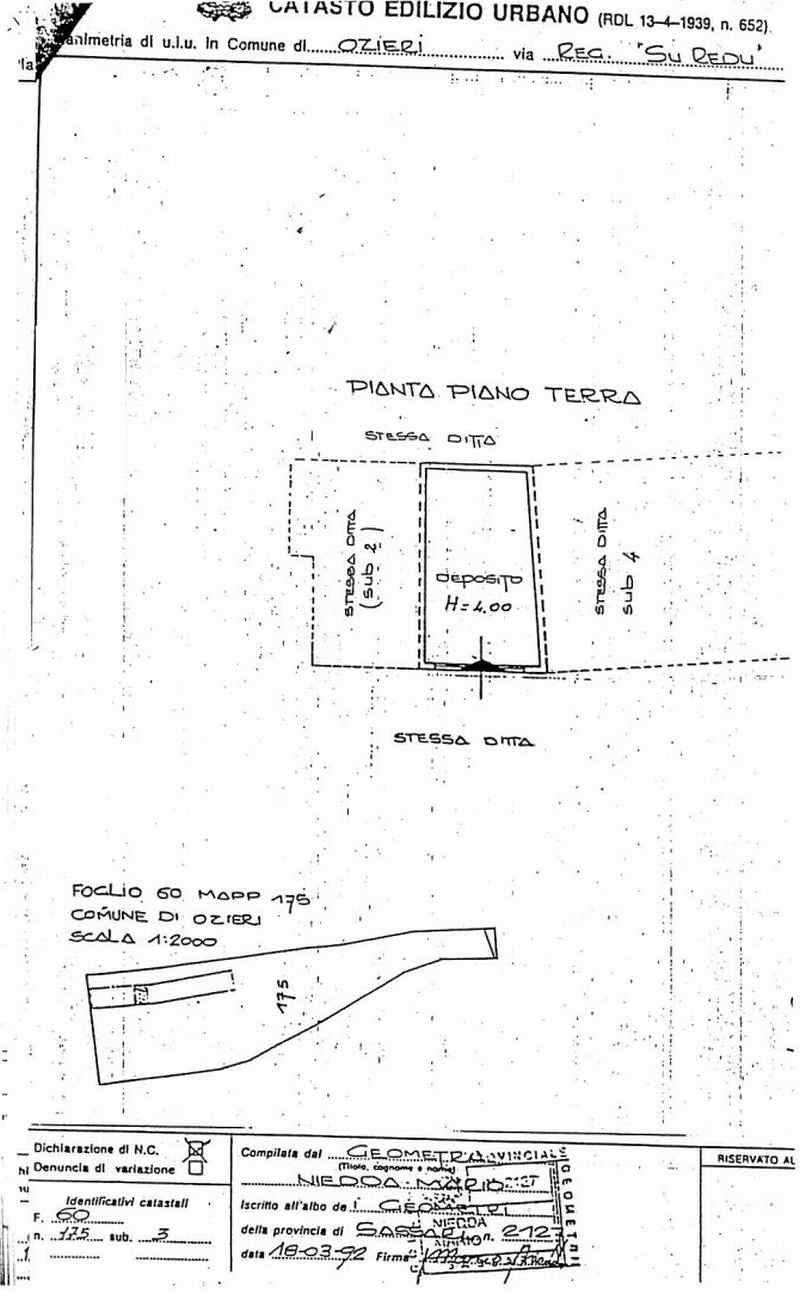 Planimetria del bene