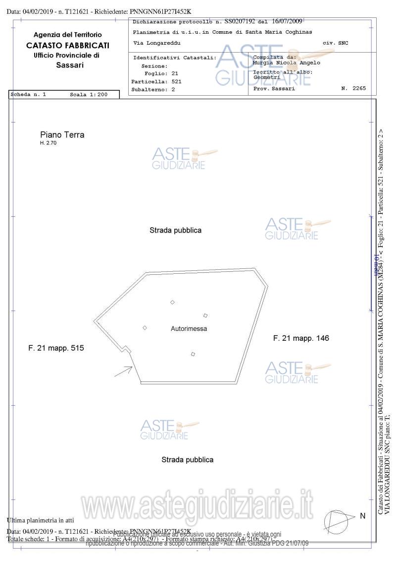 Planimetria del bene