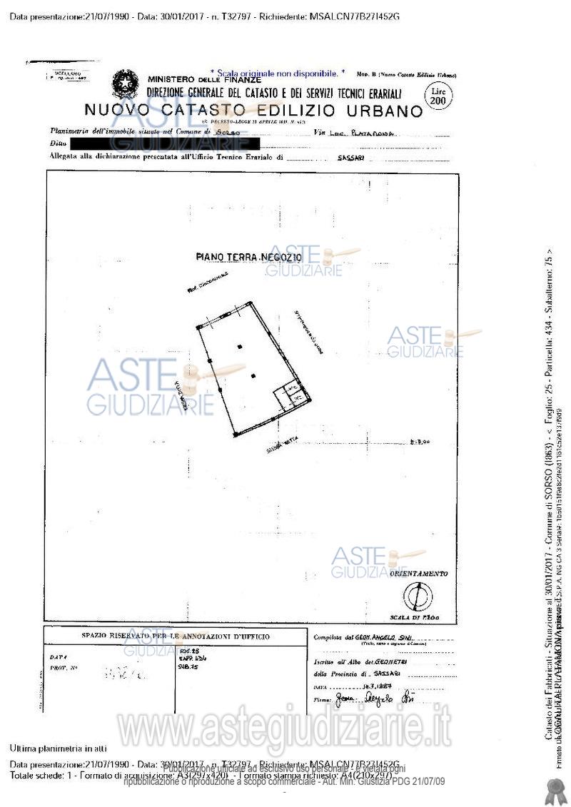 Planimetria del bene