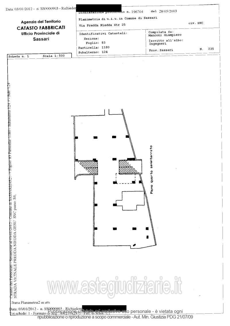 Planimetria del bene
