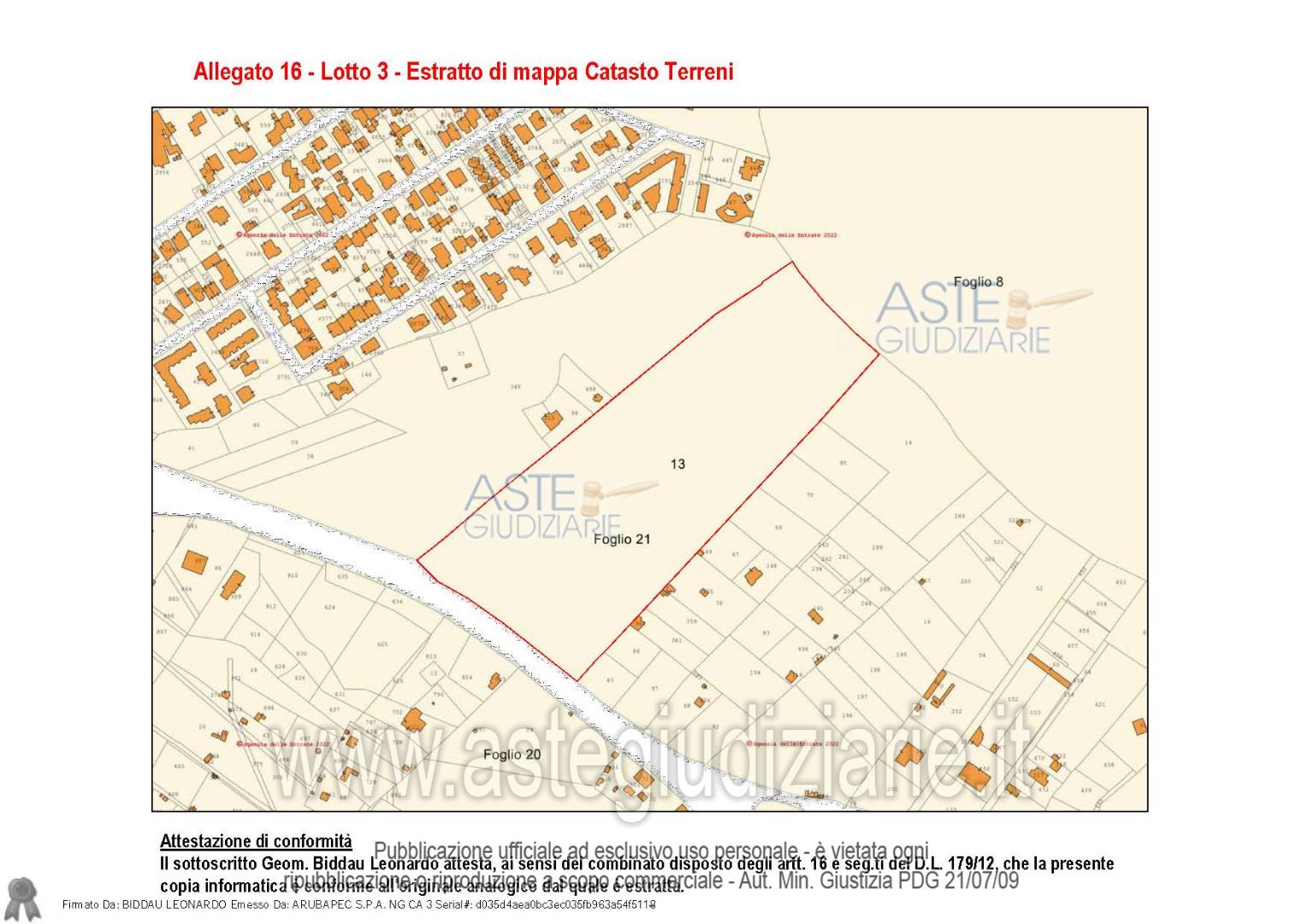 Planimetria del bene