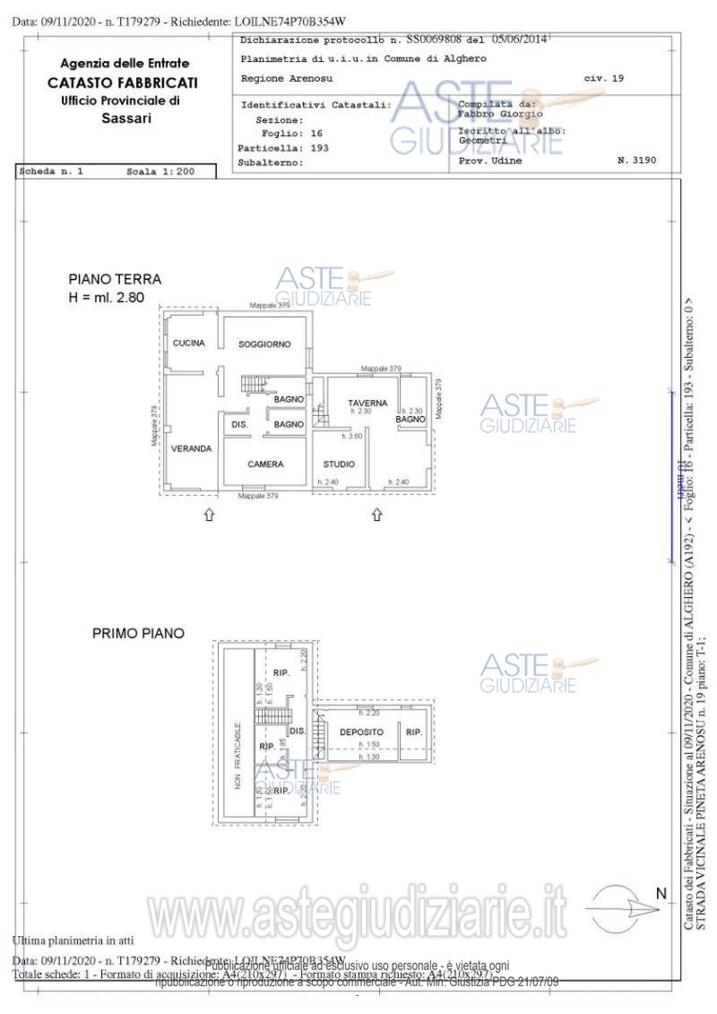 Planimetria del bene