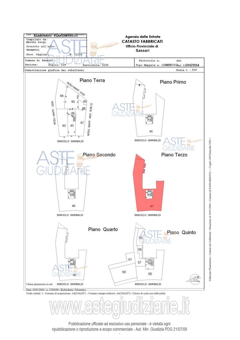 Planimetria del bene