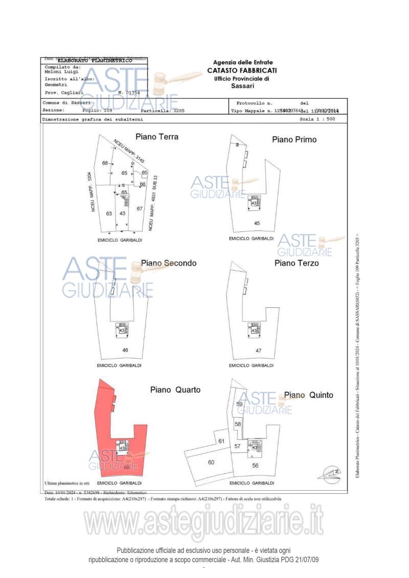 Planimetria del bene