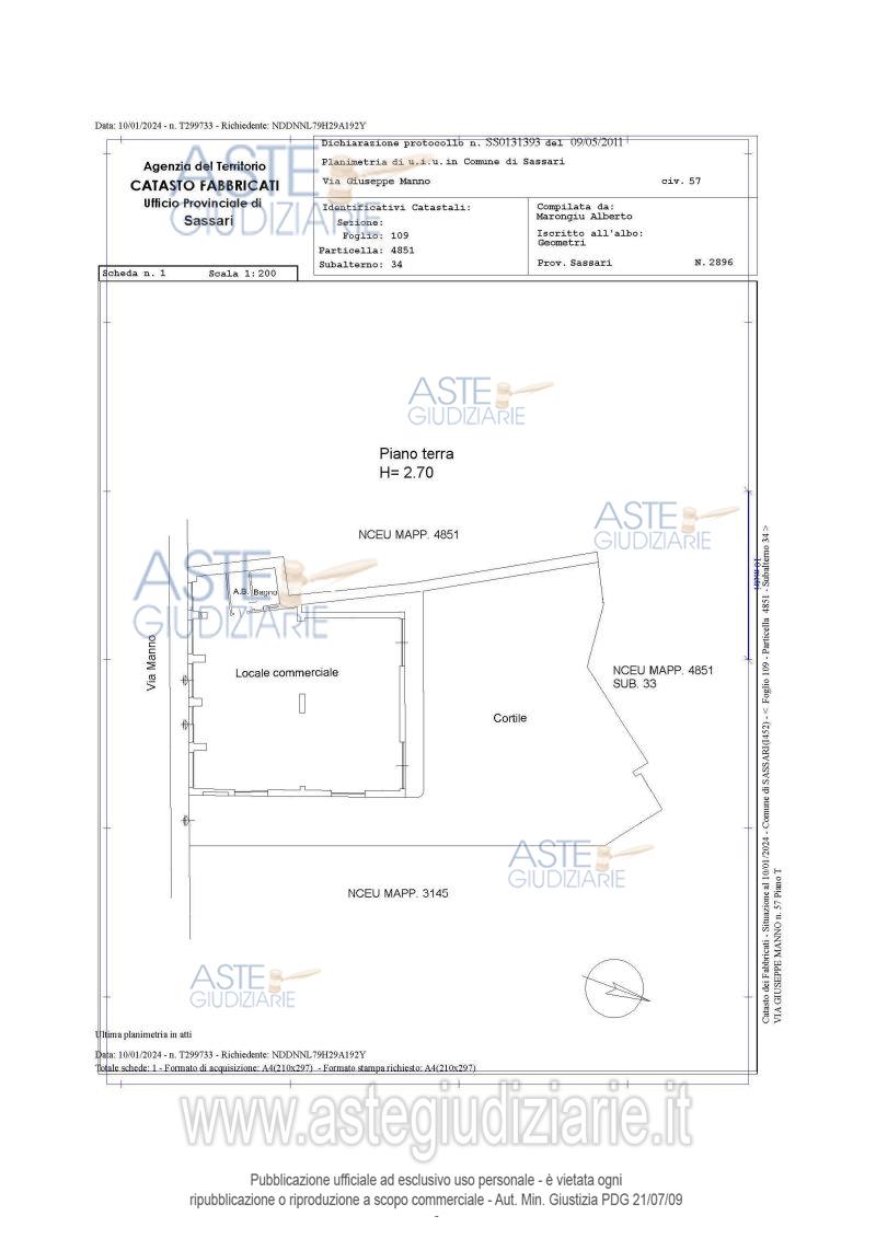 Planimetria del bene