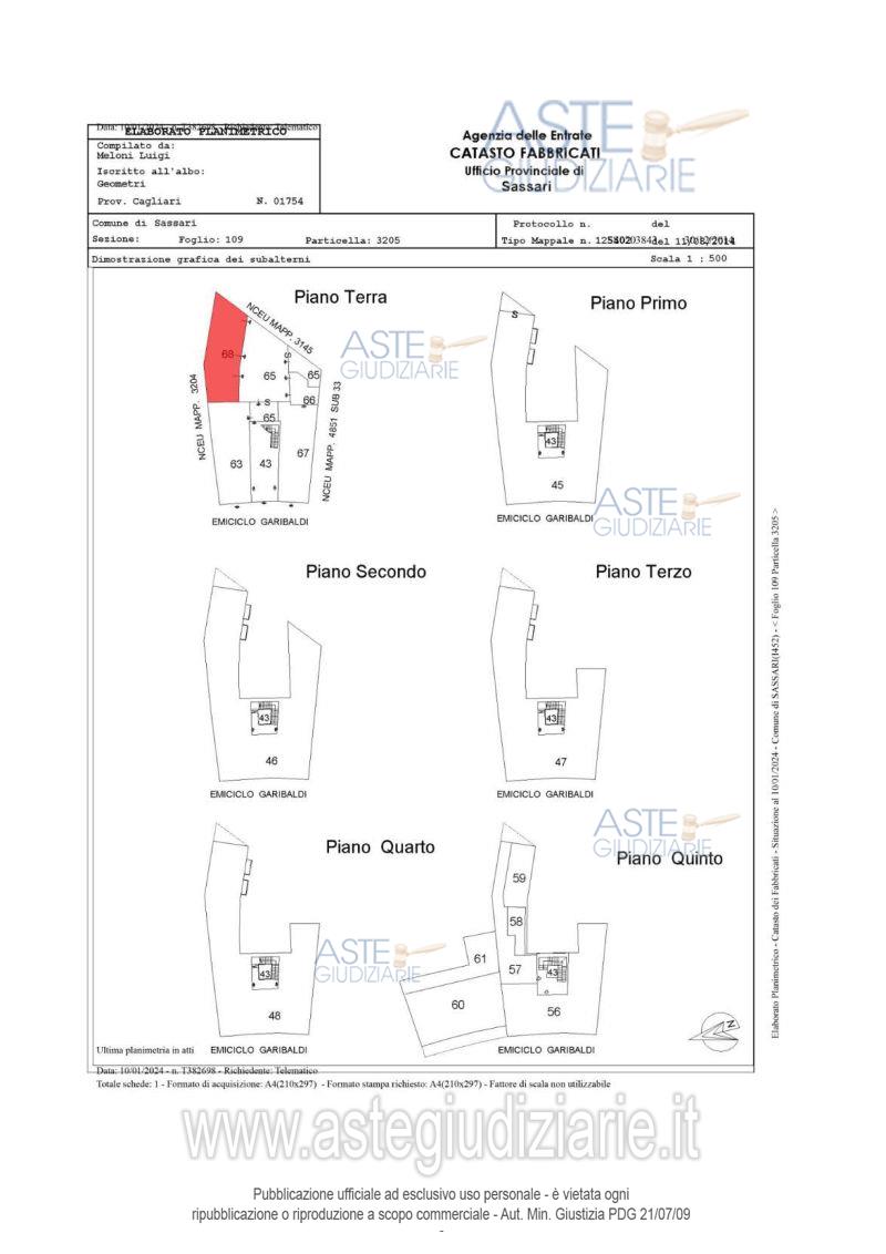 Planimetria del bene