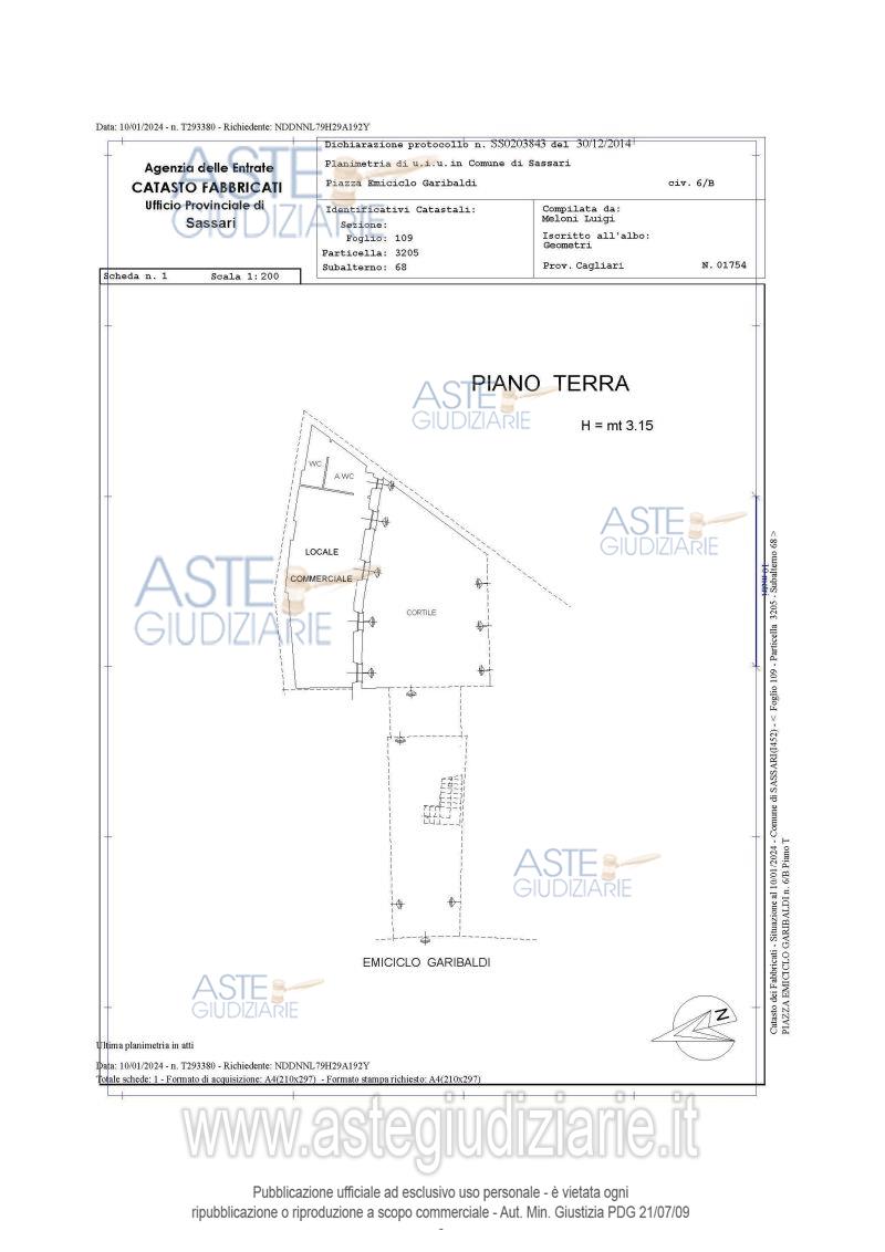 Planimetria del bene