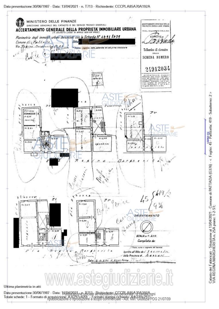 Planimetria del bene