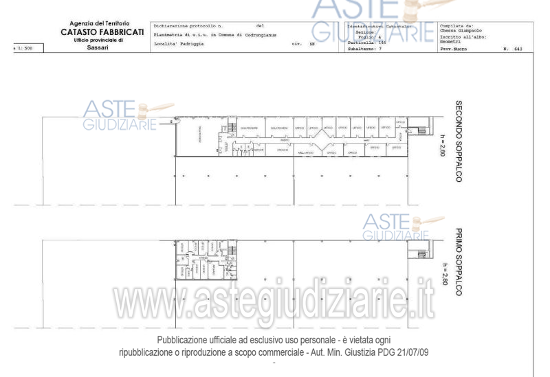 Planimetria del bene