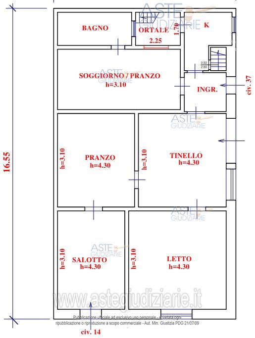 Planimetria del bene