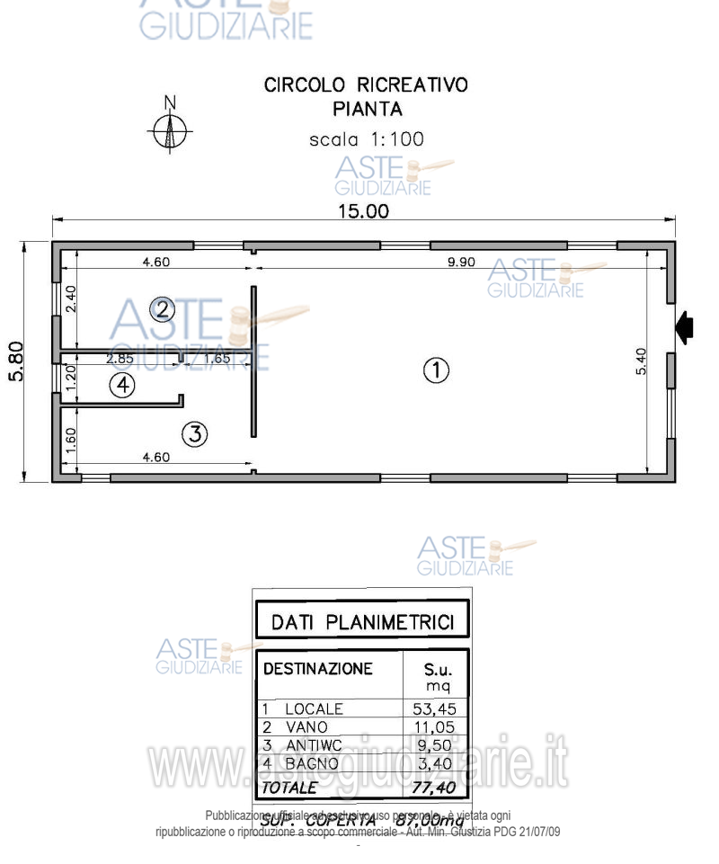 Planimetria del bene
