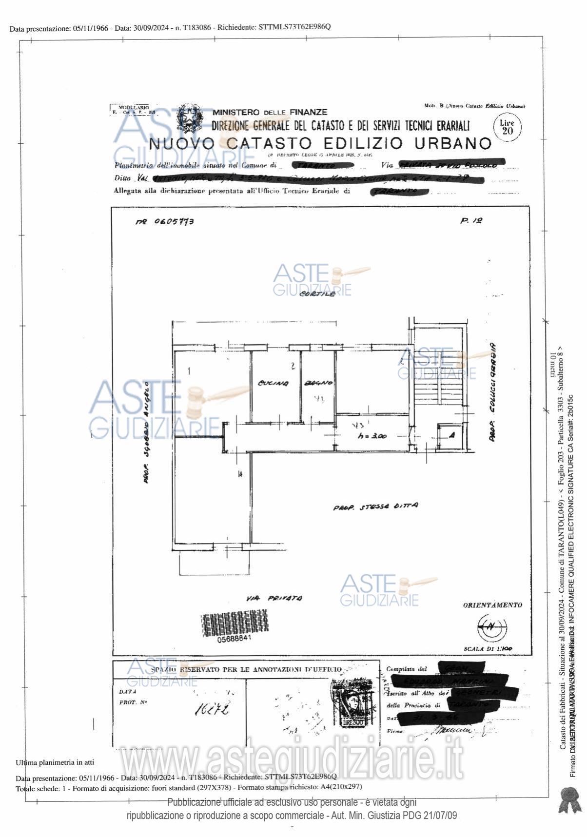 Planimetria del bene