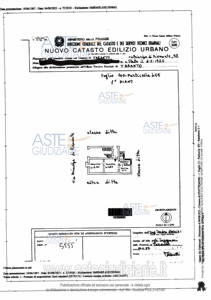 Planimetria del bene