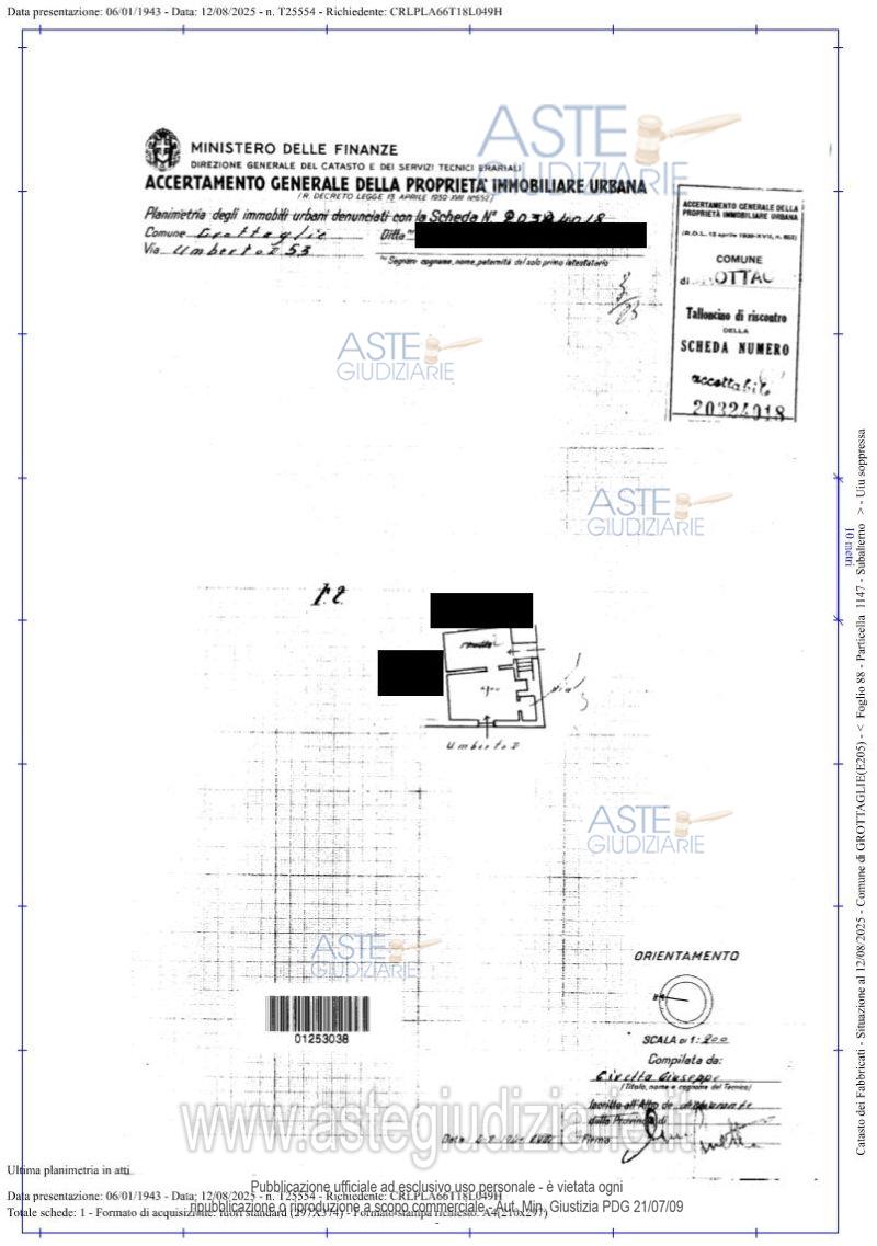 Planimetria del bene