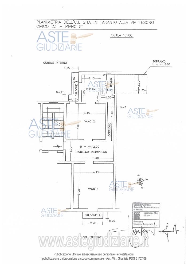 Planimetria del bene