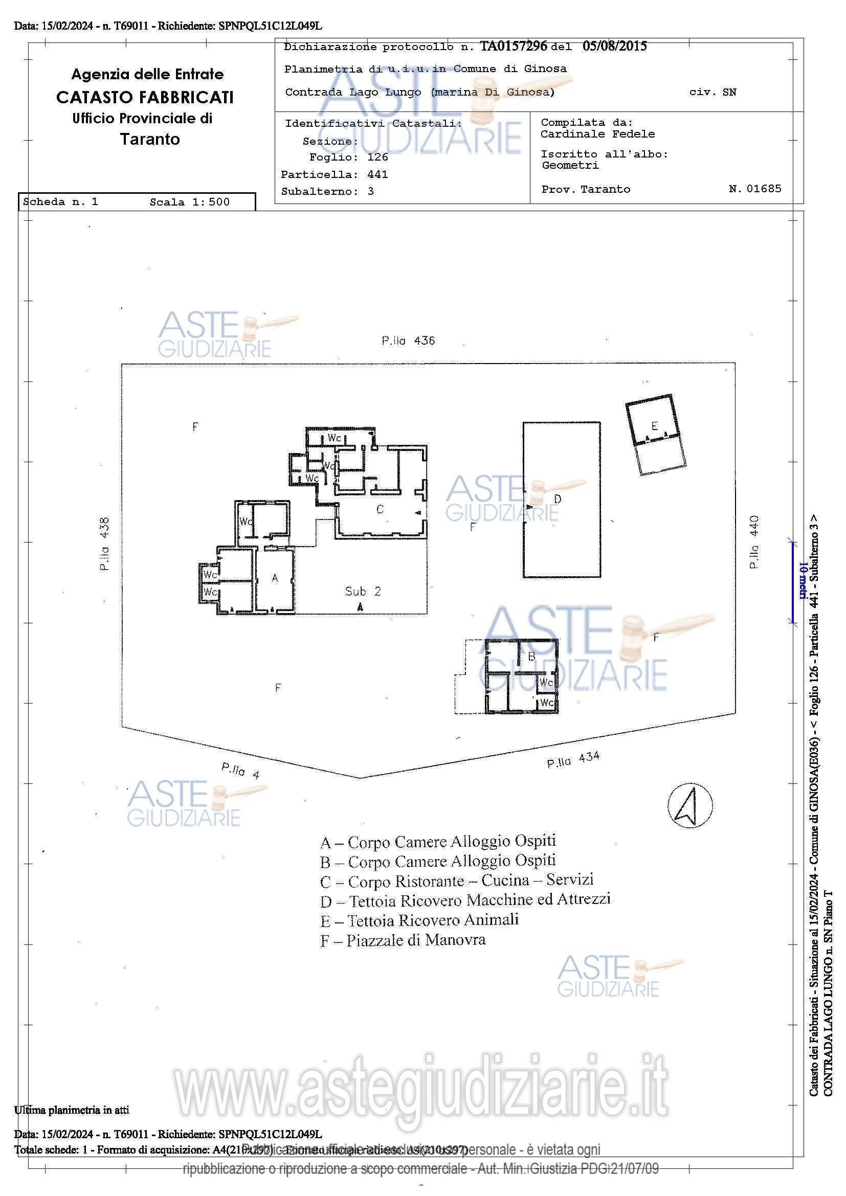 Planimetria del bene