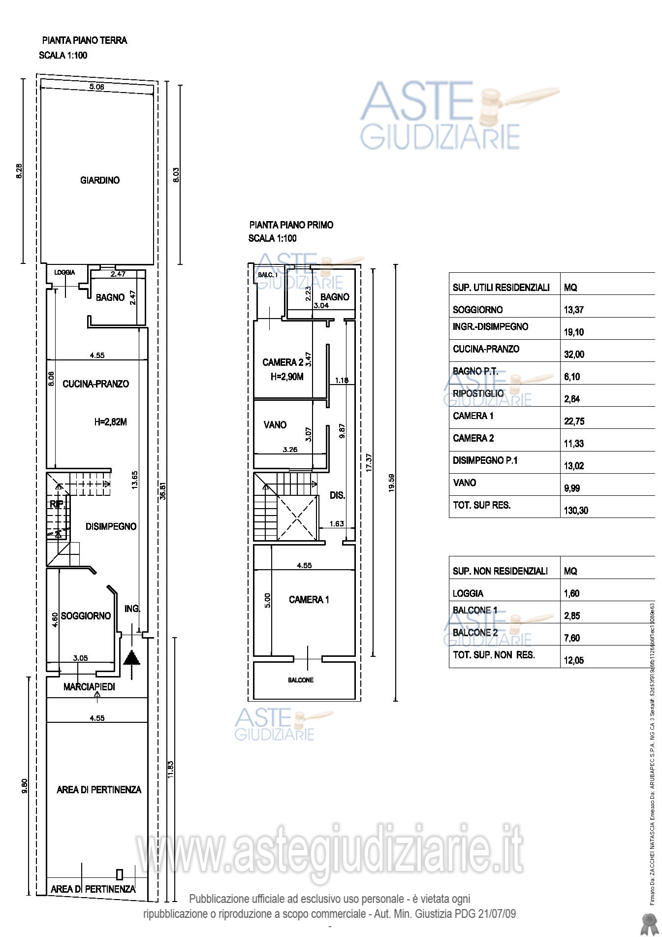 Planimetria del bene
