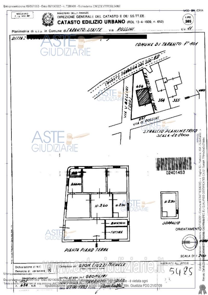 Planimetria del bene