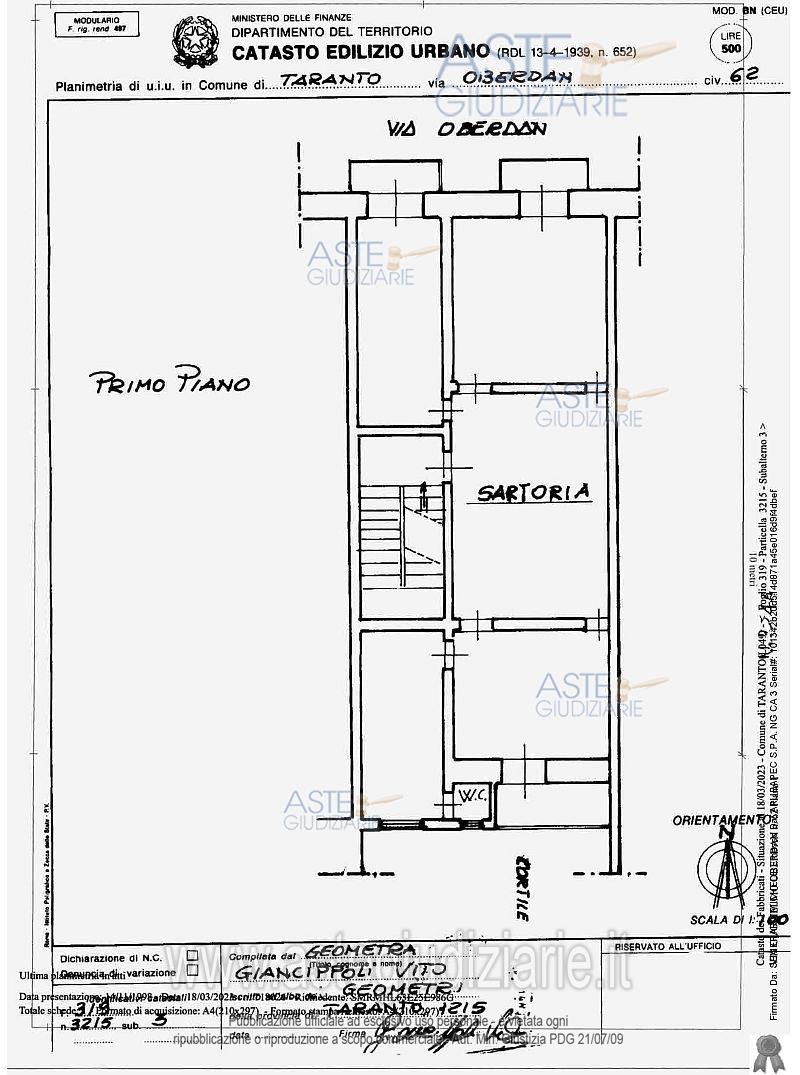 Planimetria del bene