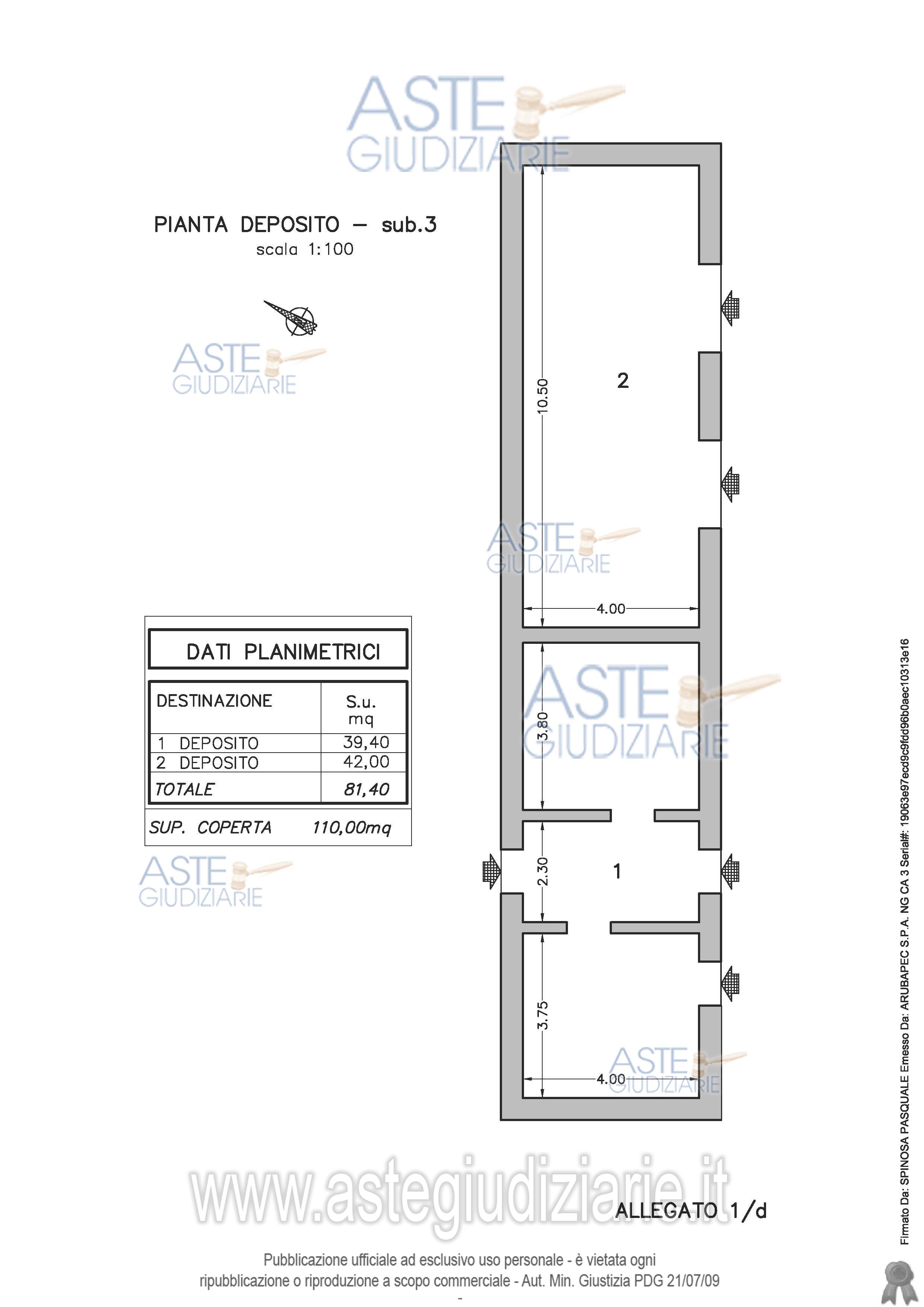 Planimetria del bene