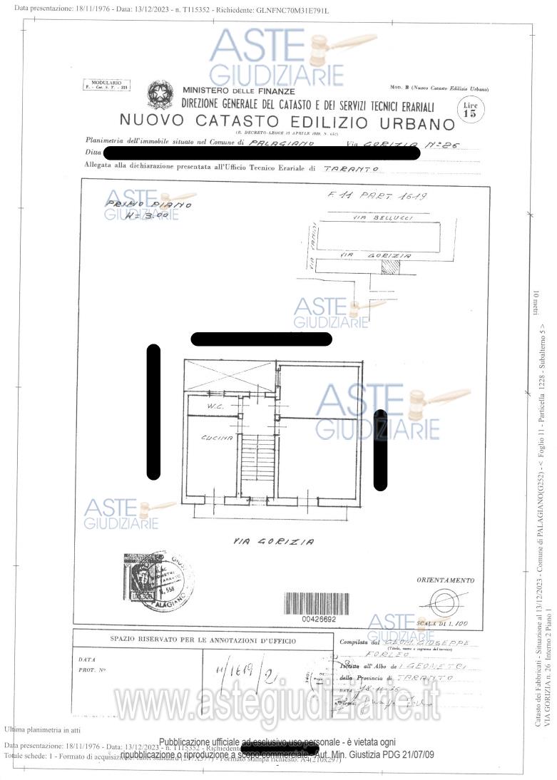 Planimetria del bene