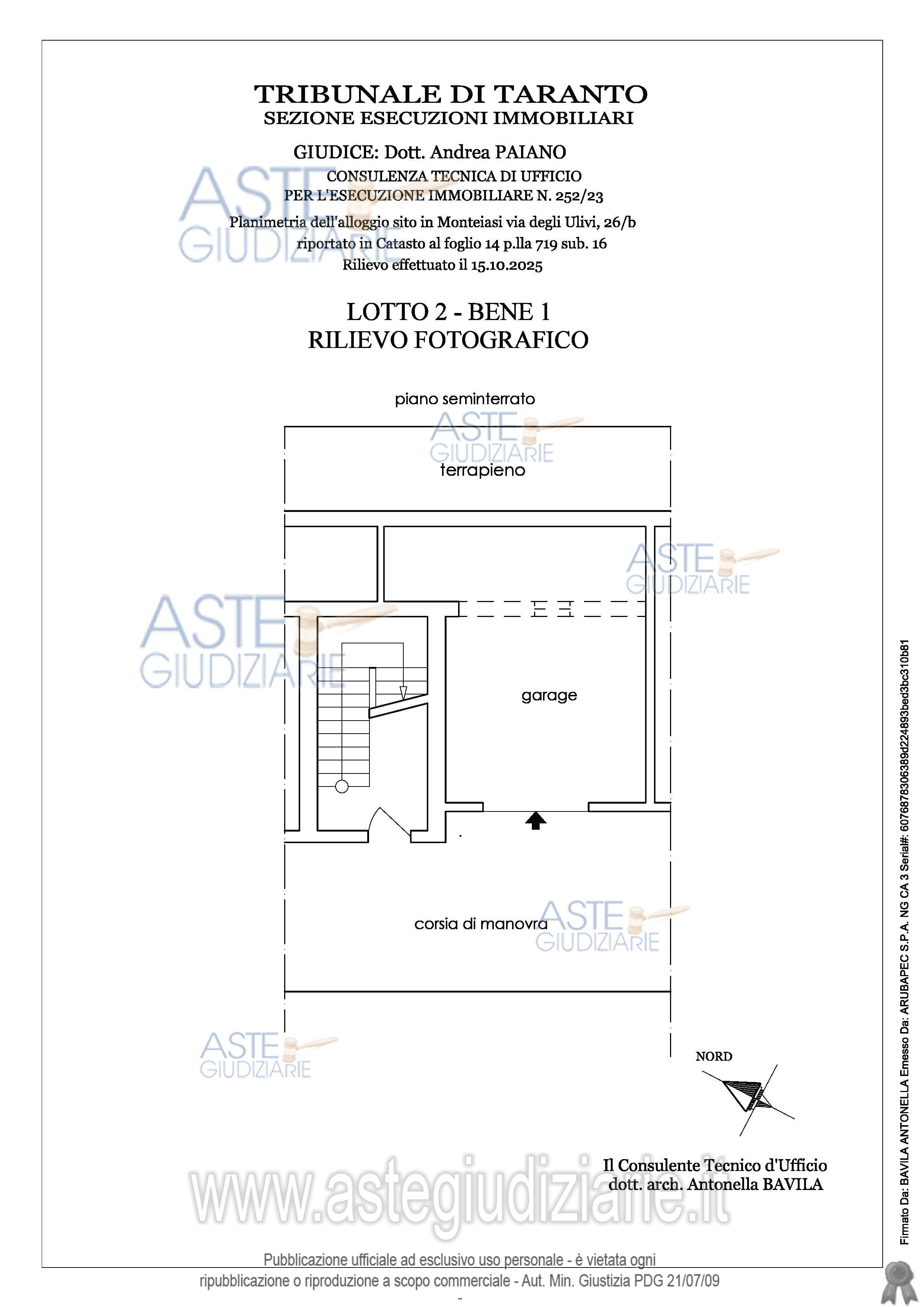 Planimetria del bene