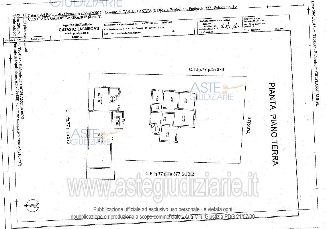 Planimetria del bene