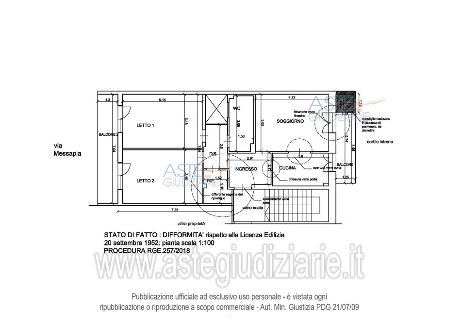 Planimetria del bene