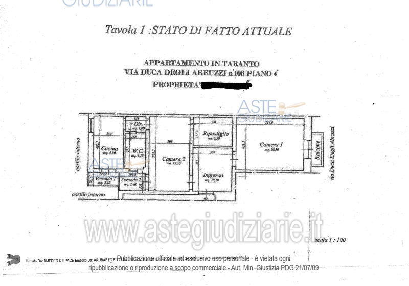 Planimetria del bene