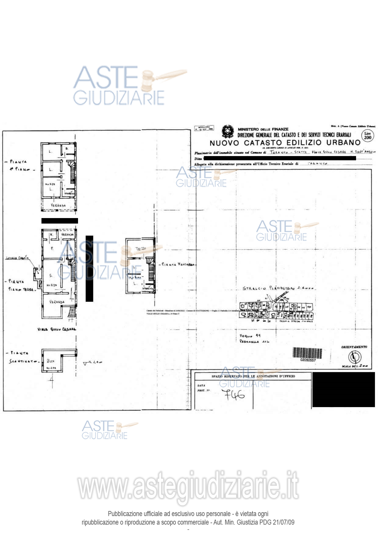 Planimetria del bene