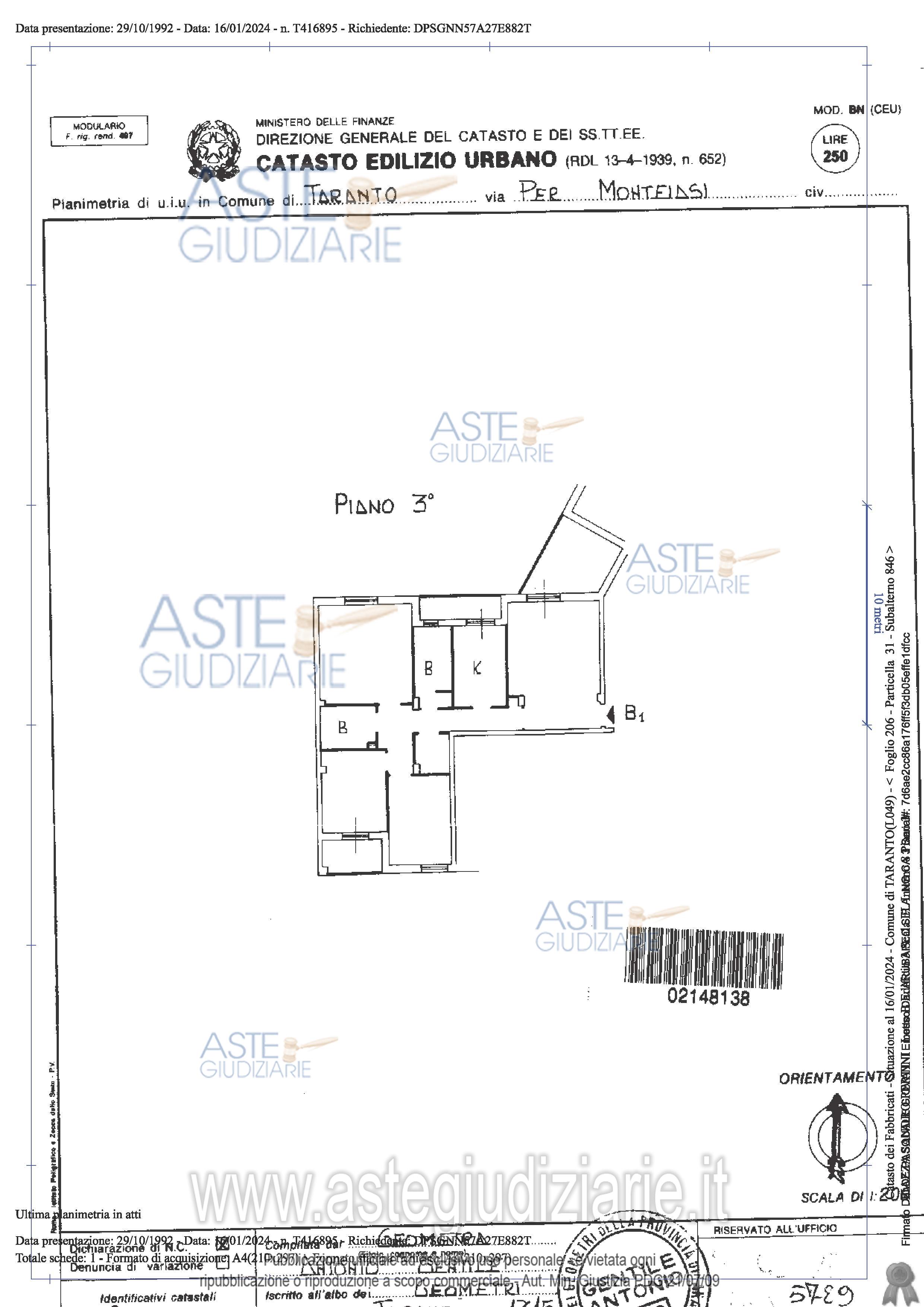 Planimetria del bene