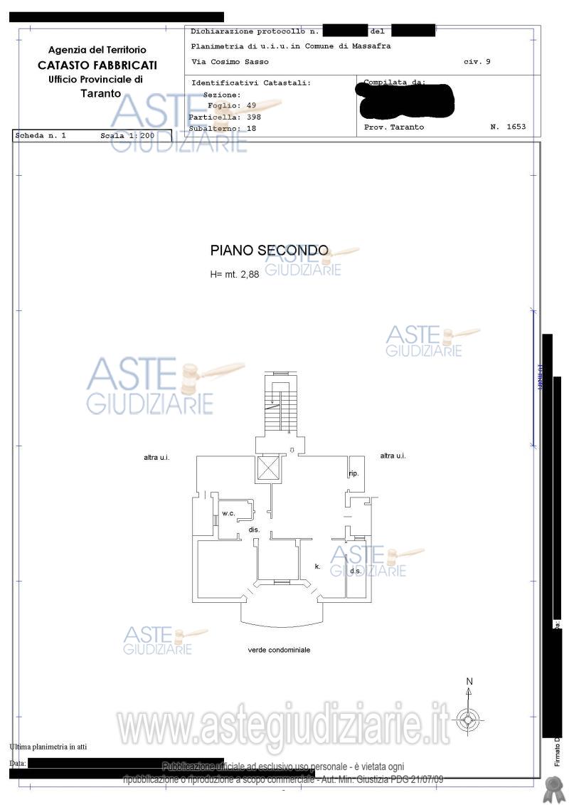 Planimetria del bene