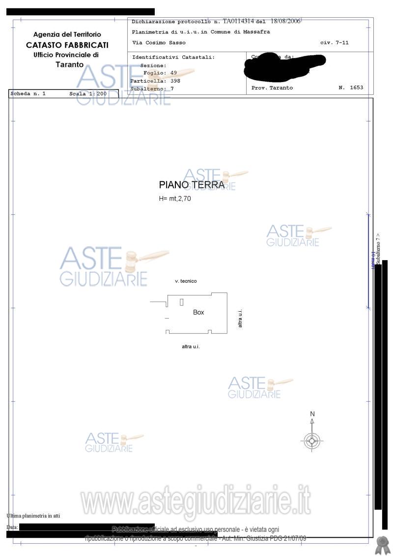 Planimetria del bene