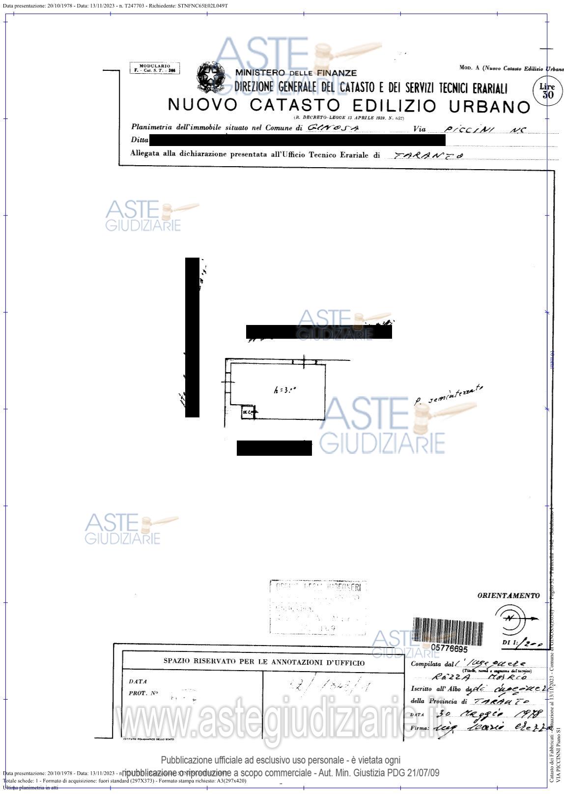 Planimetria del bene