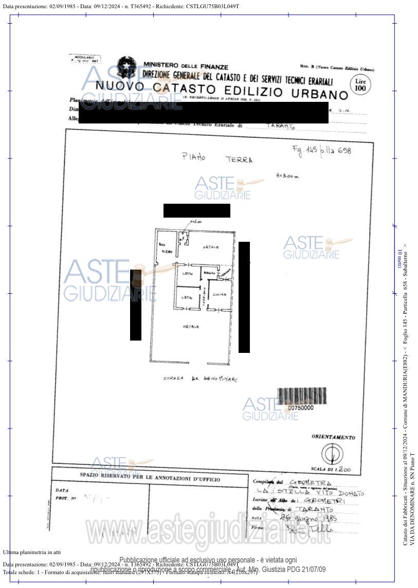 Planimetria del bene