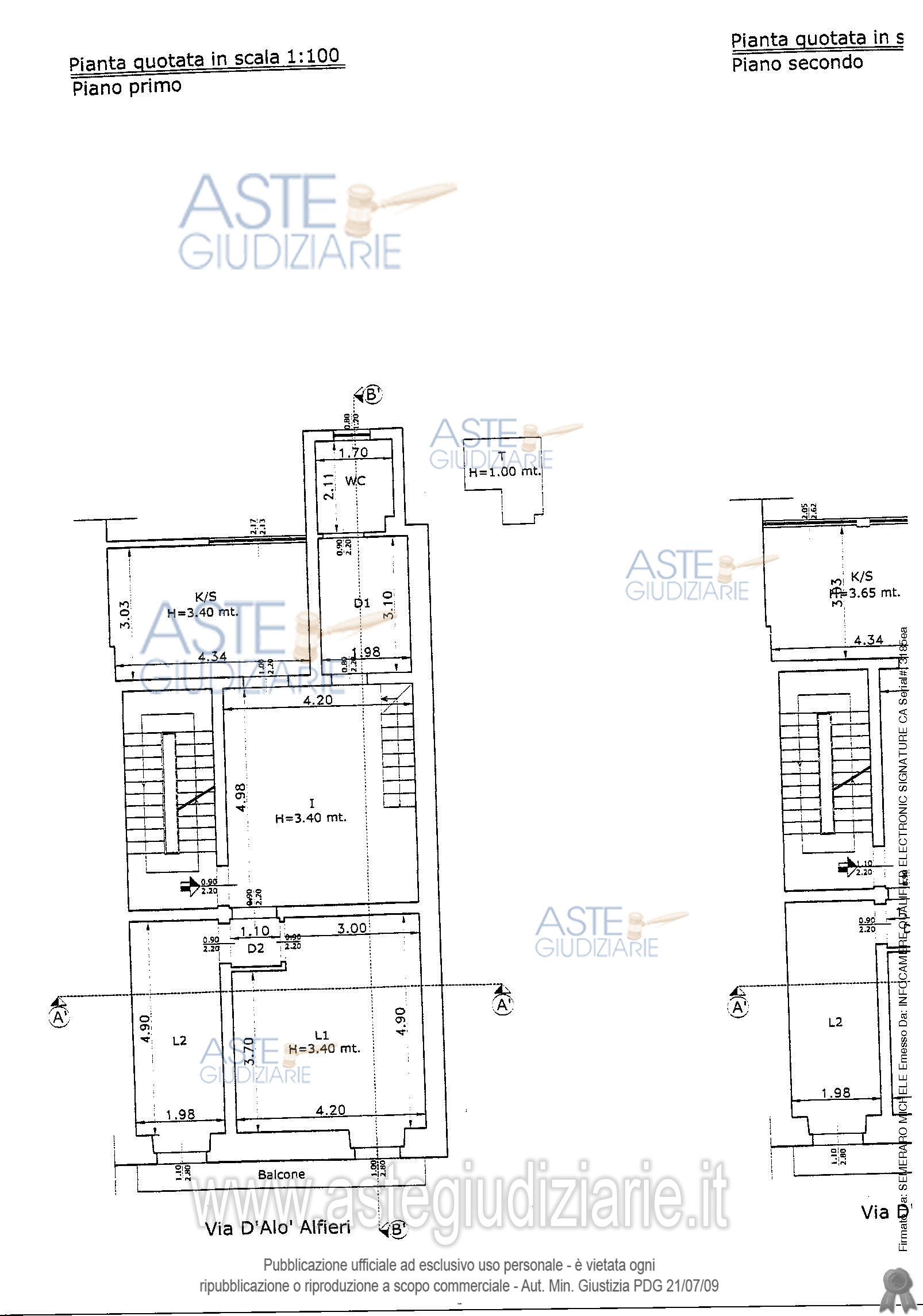 Planimetria del bene