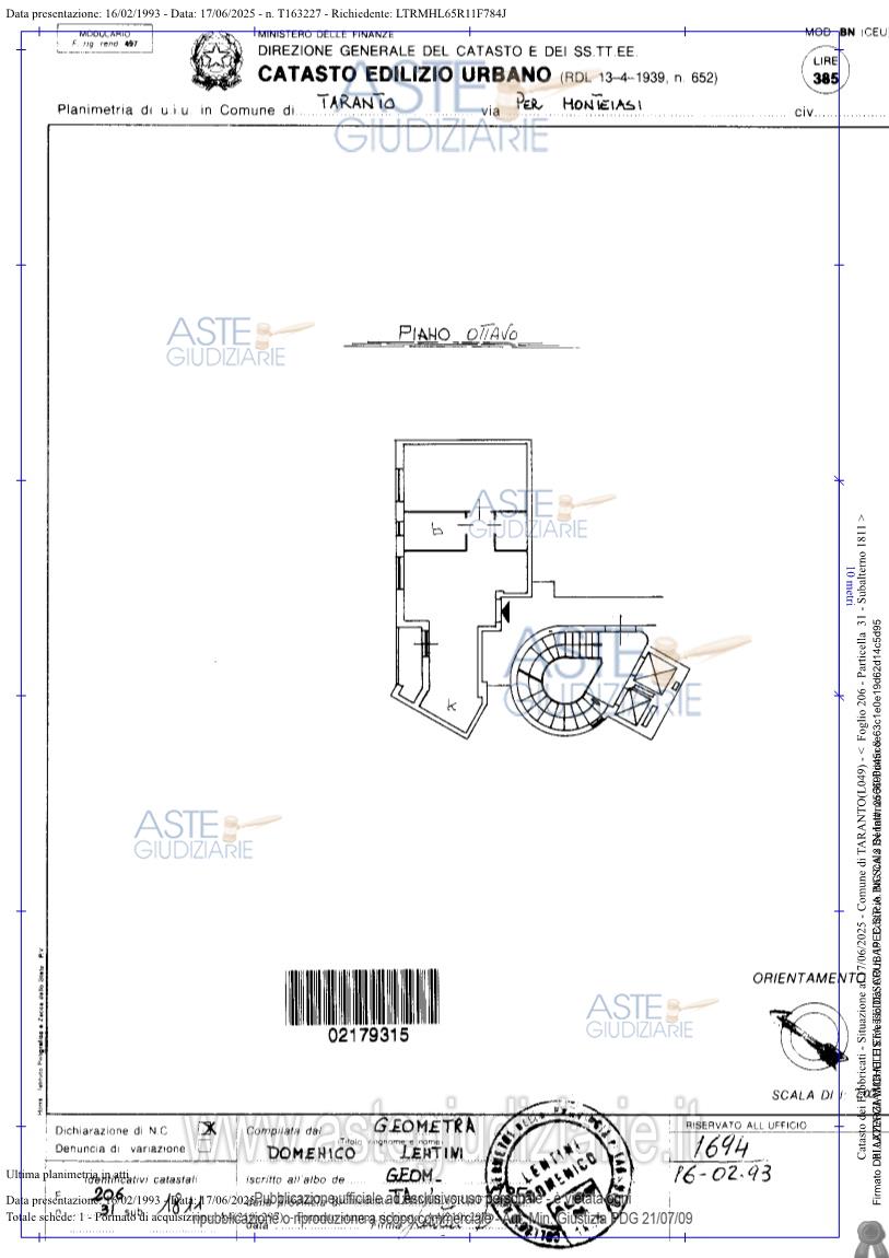 Planimetria del bene