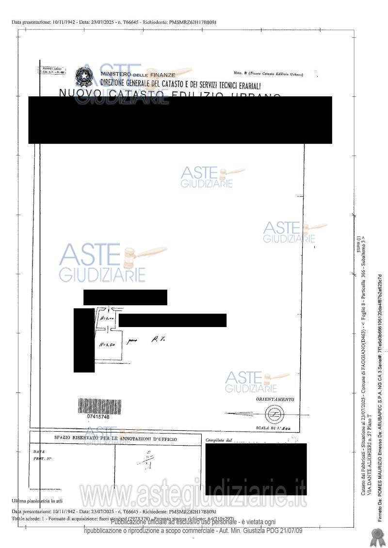 Planimetria del bene