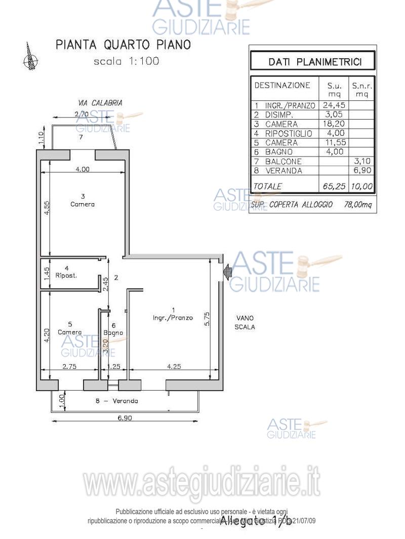 Planimetria del bene