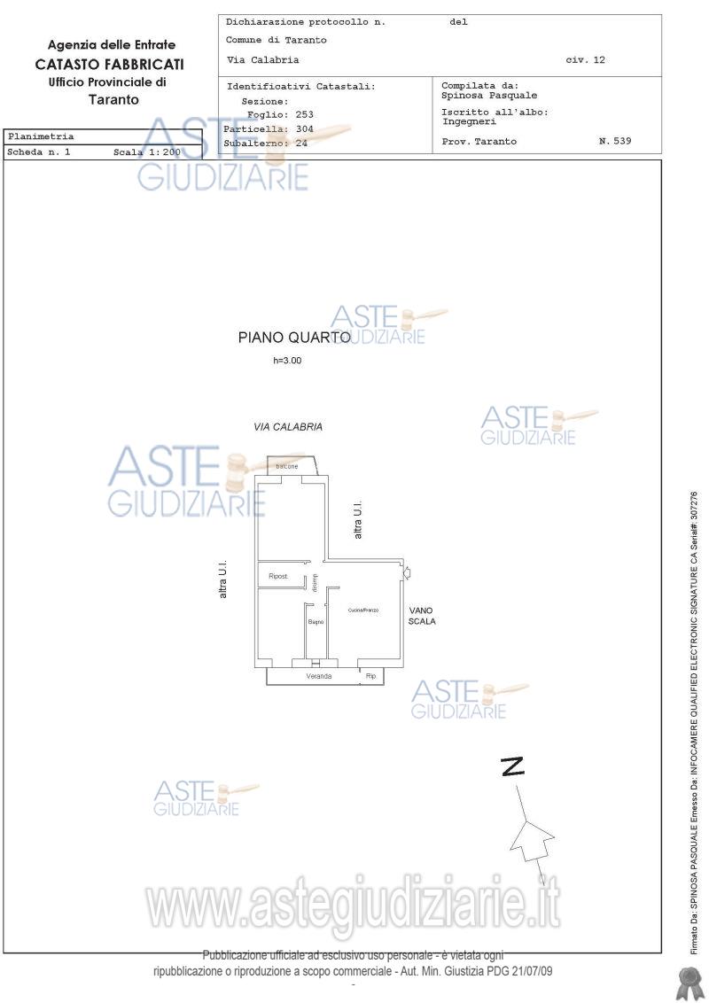 Planimetria del bene